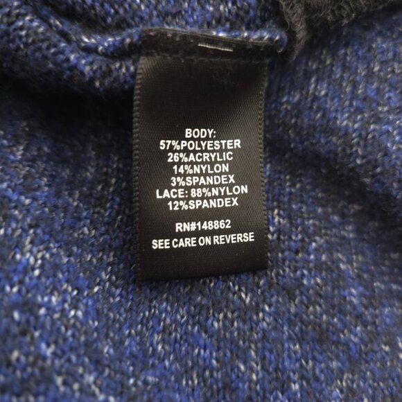 TORRID Longsleeve Knit Sweater Blue/ Black Lace Trim TORRID 4 - Picture 7 of 11